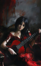 Gypsy Girl Playing guitar